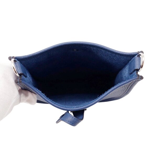 HERMES Evelyne Amazon Long Size TPM Taurillon Clemence Blue Tie - Picture 3 of 9